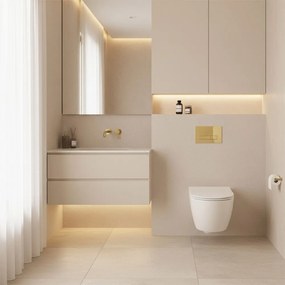 Rea Rea, podomietkový WC systém K011A-Q + tlačidlá HD, zlatá matná, KPL-E9560