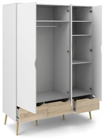 Biela šatníková skriňa Tvilum Oslo, 147 x 200 cm