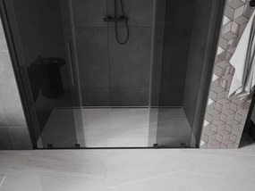Mexen Velar Duo, posuvné sprchové dvere do otvoru 200 cm, 8mm šedé sklo, čierna matná, 871-200-000-42-70
