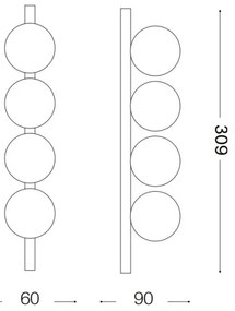 Ideal Lux - LED Stropné svietidlo PING PONG 4xLED/3W/230V CRI 90 mosadz