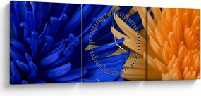 Detailný obraz kvetov (s hodinami) (90x30 cm)