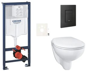 Závesný wc set do ľahkých stien / predstenová montáž GROHE Bau Ceramic SIKOGRSBAUEKF0, 1 ks