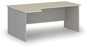 Kancelársky rohový pracovný stôl PRIMO GRAY, 1800 x 1200 mm, ľavý, sivá/breza