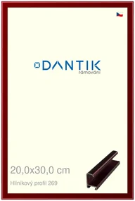 DANTIK rám na obraz 20x30 | ALU Červená Rubin broušená (Sklo Čiré)