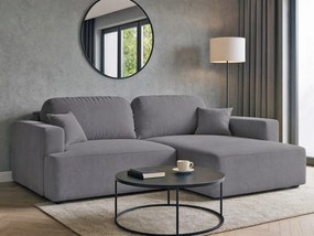 Rohová sedačka s funkciou spania Sunny pravá s úložným priestorom na posteľnú bielizeň, tmavosivá