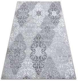 Moderný MEFE koberec   8734 Ornamenty-Štrukturálny, dve vrstvy rúna sivá