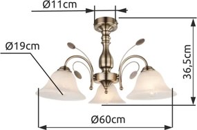 Globo 69007-3 - Stropné svietidlo POSADAS 3xE27/60W/230V