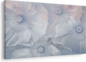 Obraz - Modré kvety na stene (90x60 cm)