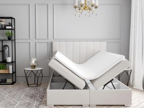 Manželská posteľ Boxspring 180 cm Pugno (smotanová) (s úložným priestorom). Akcia -20%. Vlastná spoľahlivá doprava až k Vám domov. 1020349