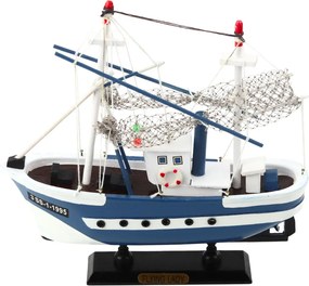 LEAN Toys Zberateľský model rybárskej lode Flying Lady modrý 24x23 cm