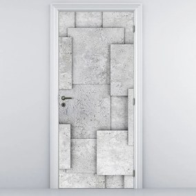 Fototapeta na dvere - Abstrakcia betónových kachličiek (95x205cm)