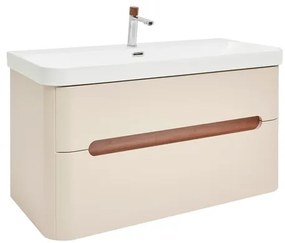 Kúpeľňová skrinka s umývadlom a batériou SAT Fusion 97,5x53x45 cm pieskovo-béžová matná SATFUSION2100BEUBA, 1 ks