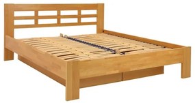 Dvojlůžková postel z masivu s úložným prostorem ANGELA 180x200 cm ořech světlý