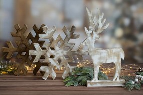 VIANOČNÁ SOŠKA WOOD AND SNOWFLAKE SADA 2KS 32X4X27 CM VIACFAREBNÁ