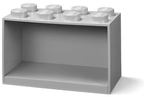 Detská sivá nástenná polica LEGO® Brick 8