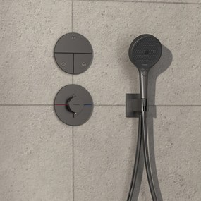 Hansgrohe ShowerSelect Comfort S, ventil pod omietku pre 3 spotrebiče, kartáčovaný čierny chróm, HAN-15558340