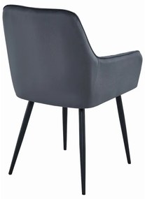 Jedálenský set 1+4, biely stôl v dekore dub sonoma MADO 120x80cm a sivá zamatová stolička SOLDEN