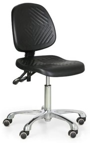 Pojazdná pracovná stolička PUR Classic, bez podpierok rúk, hliníkový kríž, permanentný kontakt