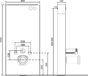 Mexen Tex Air G, nadomietkový pneumatický rám na WC, biele sklo, 61150A-20