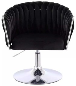 LuxuryForm DESIGN Stolička NORDEN VELUR na striebornom tanieri - čierna