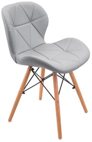 Bestent Jedálenské stoličky 4ks kožené Light Grey
