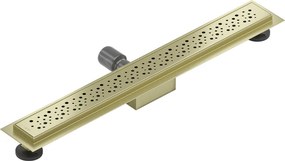 Mexen Flat, lineárny podlahový žľab 60 cm, M12, zlatá matná, 1A21060-15