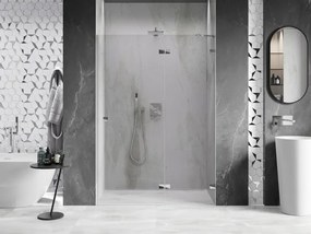 Mexen, Mexen Lunar pravé otočné sprchové dvere 135 cm, transparentné, chróm - 834-135-000-01-00-P