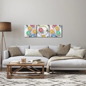 Obraz - Farebná lúka (s hodinami) (90x30 cm)