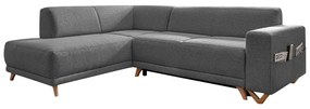 Sivá rozkladacia/s úložným priestorom rohová pohovka (ľavý roh/do L) Classy Sophie – Miuform