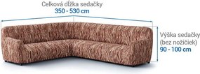 Bielastické poťahy UNIVERSO NOVÉ žíhané hnedé rohová sedačka (š. 350 - 530 cm)