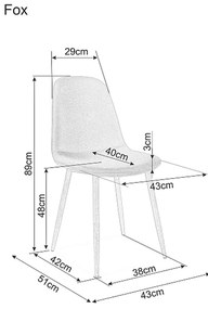 AKCE Sivá stolička FOX s dubovými nohami II. akosť