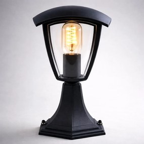 Exteriérové svietidlo Fox, 1x akrylové/čierne hliníkové tienidlo