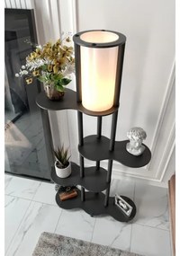 Stojacia lampa s poličkami NOTO 1xE27/40W/230V čierna