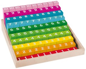 Playtive Drevená dúhová Montessori hra, veľká (dúhové kocky s číslami)  (100356163)