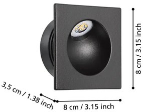 Eglo 900251 - LED Schodiskové svietidlo ZARATE LED/2W/230V 3000K čierna