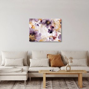 Sklenený obraz - Akvarelové kvety (70x50 cm)