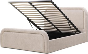 Dvojlôžková čalúnená posteľ Ovoid 140x200 s úložným priestorom béžová