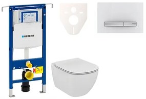 Cenovo zvýhodnený závesný WC set Geberit do ľahkých stien / predstenová montáž + WC Ideal Standard Tesi 111.355.00.5NF8, 1 ks