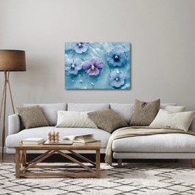 Obraz - Fialky vo vode (70x50 cm)