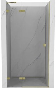 Mexen, Mexen Lunar ľavé otočné sprchové dvere 85 cm, transparentné, brúsené zlaté - 834-085-000-55-00-L