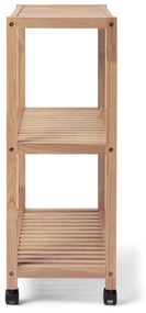 Regál z masívneho dreva s kolieskami