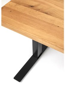 Office Jackie Oak Black písací stôl 160x80 cm svetlohnedý