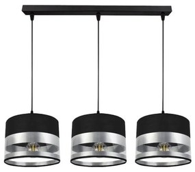 Luster na lanku MILO 3xE27/60W/230V strieborná/čierna