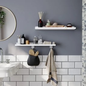 Sada 2 ks nástenných políc SHELFY, biela