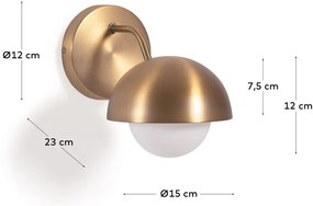 Nástenné svietidlo v zlatej farbe ø 15 cm Lonela - Kave Home