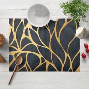 Biante Zamatové prestieranie na stôl Tamara TMR-003 Zlaté ornamenty na čiernozelenom 35x45 cm