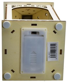 Drevený lampáš s vianočným motívom a LED osvetlením, 11 x 29 cm, teplá biela