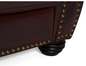 furniture-nabytek.cz - Pohovka Chesterfield Hereford 3-miestna z pravej kože, červená – 224×96×94 cm