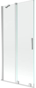 Mexen Velar, 2-krídlová posuvná vaňová zástena 90 x 150 cm, 8mm číre sklo, chrómový profil, 896-090-000-01-01