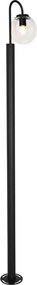 Moderná vonkajšia lampa čierna s priehľadným sklom 200 cm IP44 - Sfera